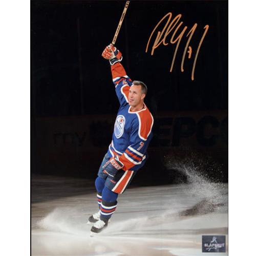 Paul Coffey Edmonton Oilers Banner Retirement Night Signed Photo