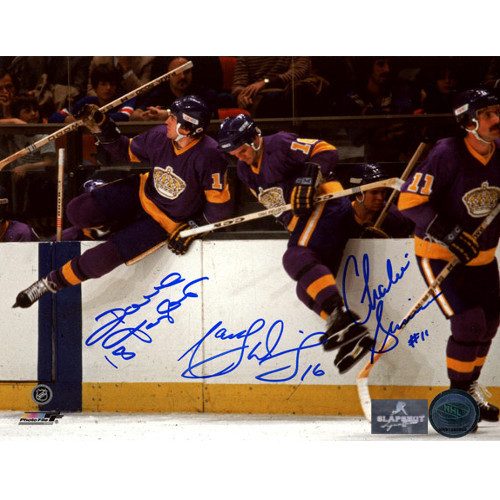 Own a piece of hockey history with a Marcel Dionne Dave Taylor Charlie Simmer LA Kings Signed 8x10 Photo