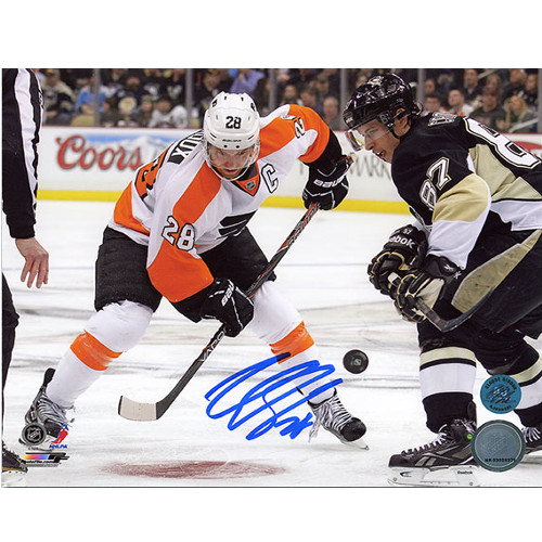 Claude Giroux Vs. Crosby-Philadelphia Flyers Signed Face-off 8x10 Photo