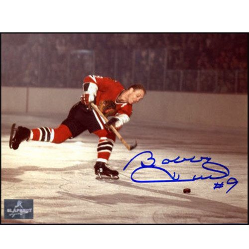 Signed Bobby Hull Picture Chicago Blackhawks Record 51st Goal 8x10