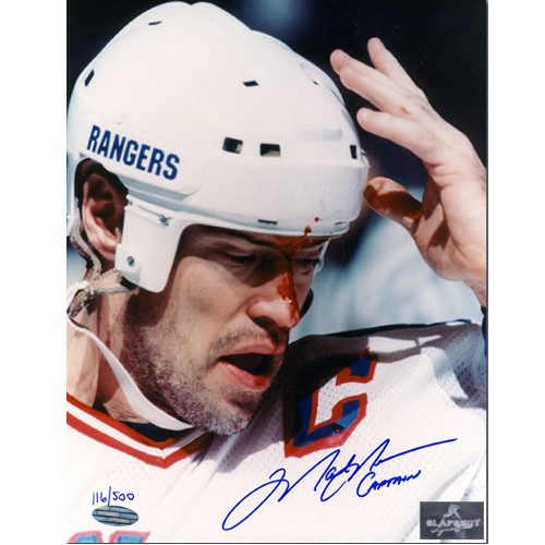 Mark Messier New York Rangers Signed 8x10 Bloodied Photo
