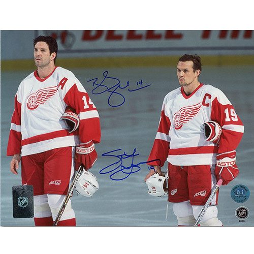 Yzerman Shanahan Line Detroit Red Wings Dual Signed 8x10 Photo