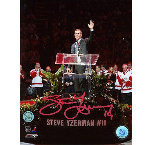 Steve Yzerman Retirement Night Signed 8x10 Photo Detroit Red Wings