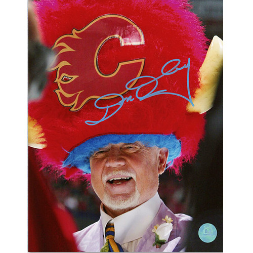 Don Cherry Calgary Flames Autographed Poofy Hat 8x10 Photo