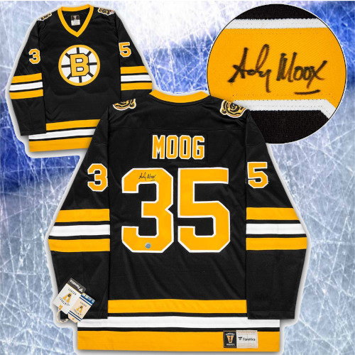 Andy Moog Boston Bruins Signed Fanatics Vintage Hockey Jersey