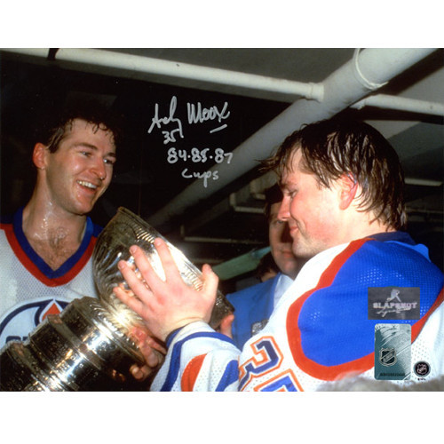 Andy Moog Stanley Cup Edmonton Oilers Autographed 8X10 Photo