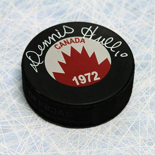 Dennis Hull 1972 Team Canada Signed Puck