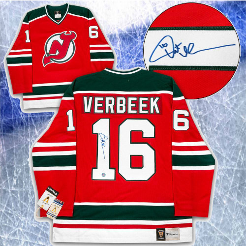 Pat Verbeek New Jersey Devils Signed Fanatics Vintage Hockey Jersey