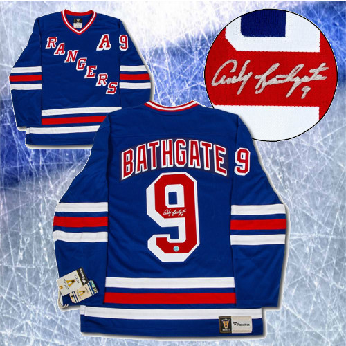 Andy Bathgate New York Rangers Signed Fanatics Vintage Hockey Jersey