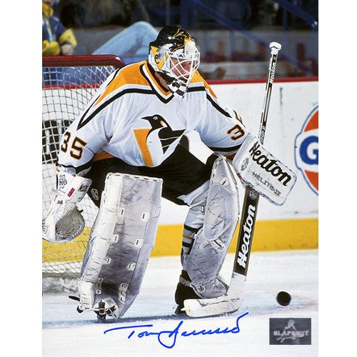 Tom Barrasso Pittsburgh Penguins Signed 8X10 Save Photo