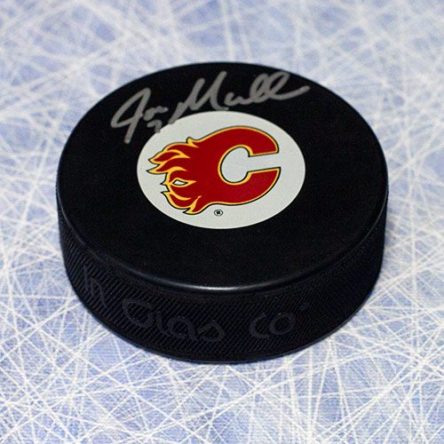 Joe Mullen Calgary Flames Signed Hockey Puck