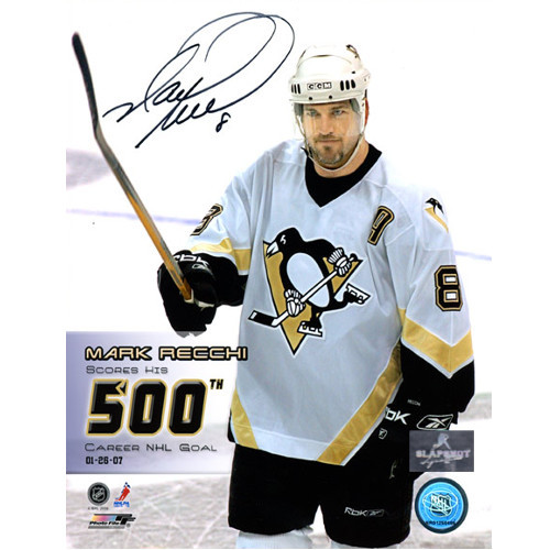 Mark Recchi 500th Goal Pittsburgh Penguins Signed 8x10 Photo