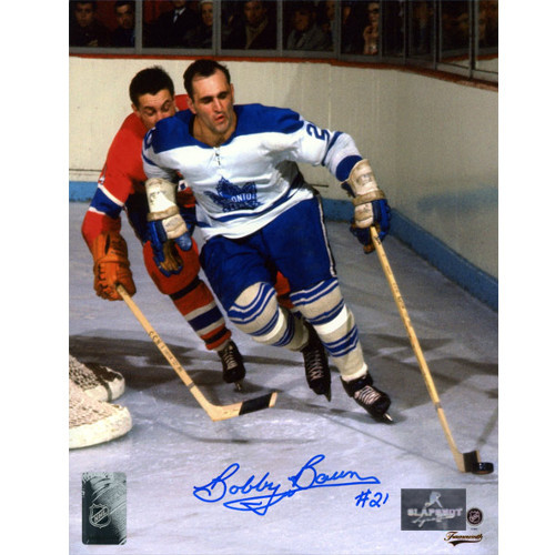 Bobby Baun Toronto Maple Leafs Autographed Original Six Action 8x10 Photo