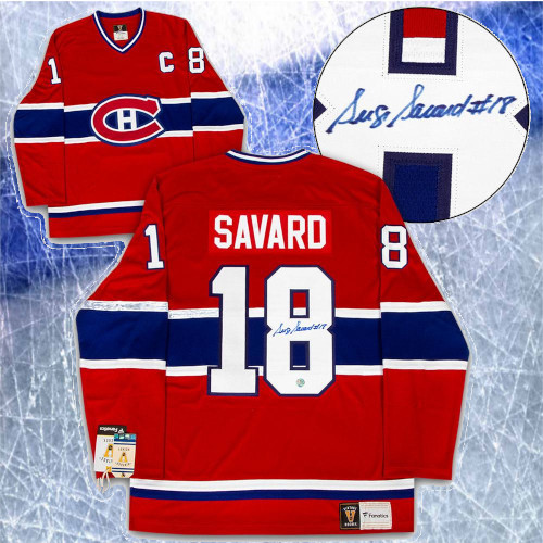 Serge Savard Montreal Canadiens Signed Fanatics Vintage Hockey Jersey