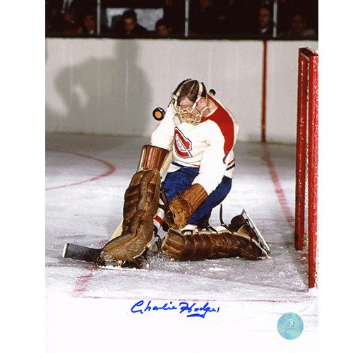 Charlie Hodge Autographed Photo-Montreal Canadiens Game Action 8x10