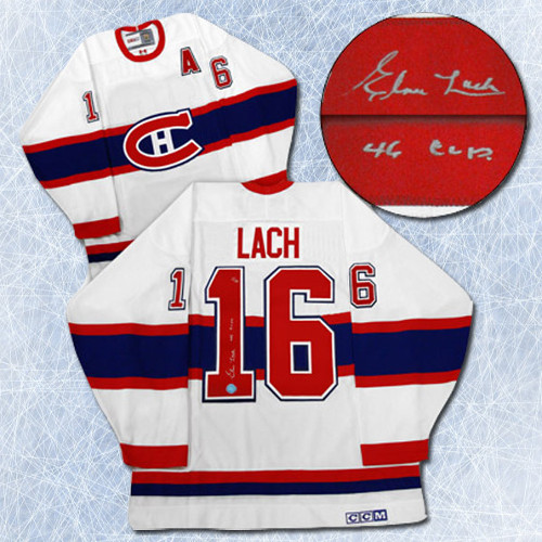 Elmer Lach Signed Jersey-Montreal Canadiens 1946 Stanley Cup Retro CCM