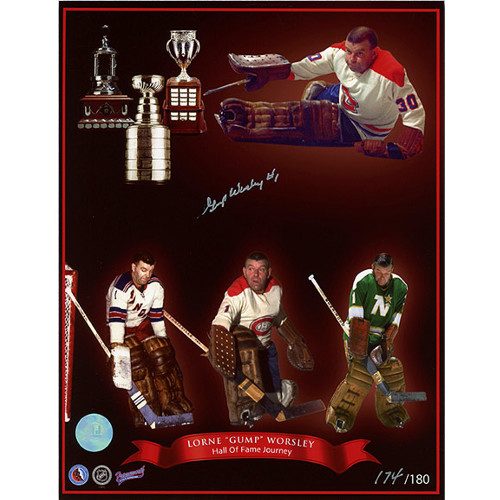 Gump Worsley Hall Of Fame Journey Signed Photo-Montreal Canadiens 8x10