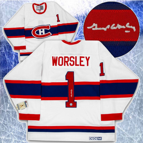 Gump Worsley Montreal Canadiens Signed Retro CCM Hockey Jersey
