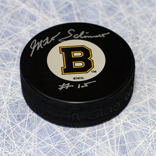Milt Schmidt Bruins Autographed Retro Logo Model Hockey Puck