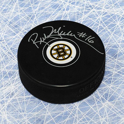 Rick Middleton Autographed Puck-Boston Bruins Hockey Puck