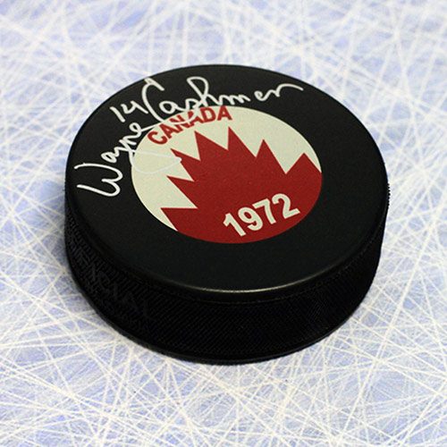 Wayne Cashman Hockey Puck-Team Canada Signed 1972 Summit Series