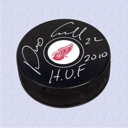 Dino Ciccarelli Detroit Red Wings Autographed Hockey Puck with HOF Note
