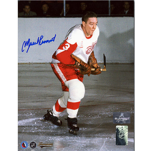 Marcel Pronovost Autograph Photo-Detroit Red Wings Game Action 8x10