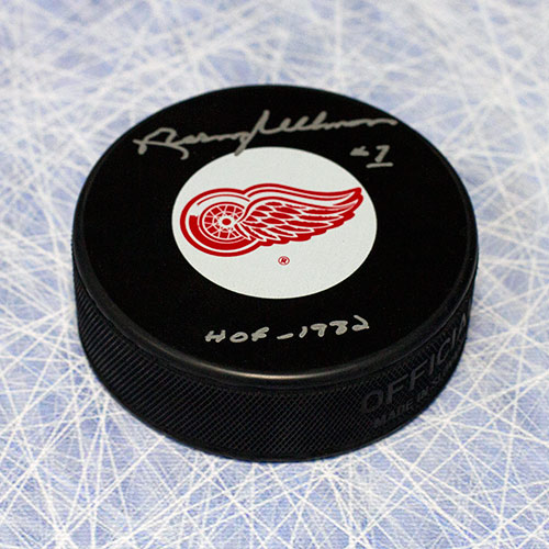 Norm Ullman Hockey Hall of Fame Signed Puck-Detroit Red Wings
