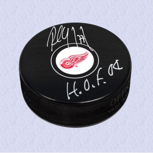 Paul Coffey Detroit Red Wings Signed Hockey Puck with HOF Inscription