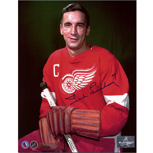 Ted Lindsay Autographed Picture-Detroit Red Wings Captain 8x10