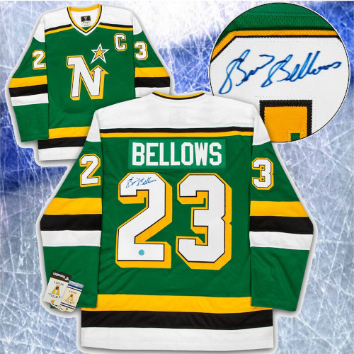 Brian Bellows Minnesota North Stars Signed Fanatics Vintage Hockey Jersey