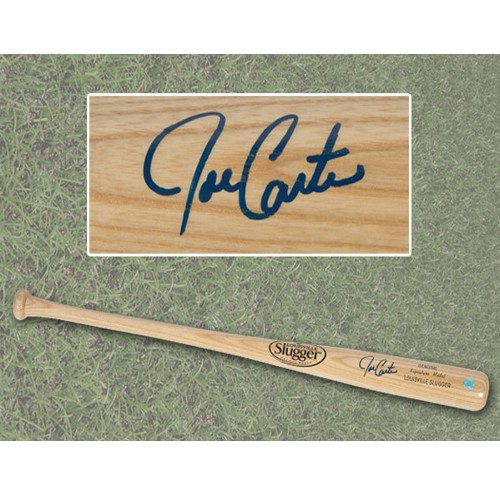 Joe Carter Autographed Blonde Louisville Slugger Baseball Bat-Blue Jays