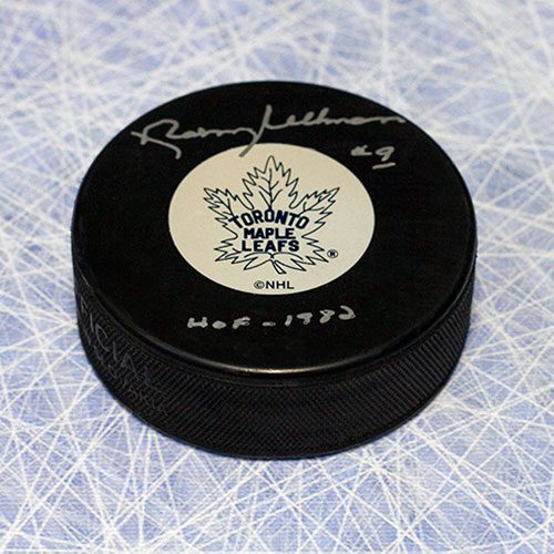 Norm Ullman Hockey Hall of Fame Signed Puck-Toronto Maple Leafs