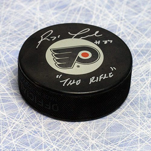 Reggie the rifle Leach Autographed Philadelphia Flyers Hockey Puck