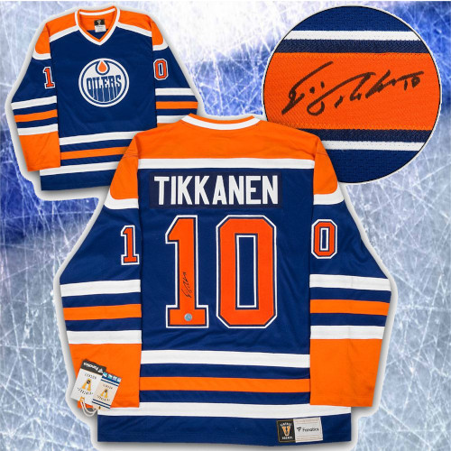 Esa Tikkanen Edmonton Oilers Signed Fanatics Vintage Hockey Jersey