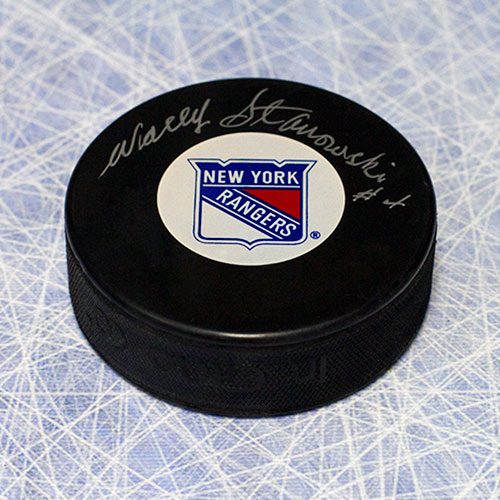 Wally Stanowski New York Rangers Autographed Hockey Puck