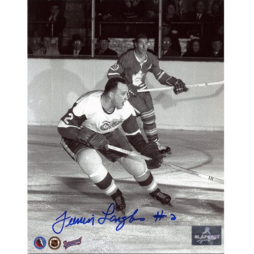 Albert Junior Langlois Detroit Red Wings Autographed 8x10 Photo