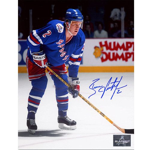Brian Leetch Autographed Defence 8x10 Photo-New York Rangers