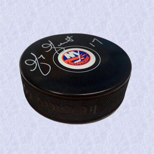 Greg Gilbert Autographed Hockey Puck-New York Islanders