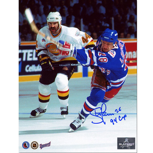 Steve Larmer New York Rangers Signed 1994 Stanley Cup Finals 8x10 Photo