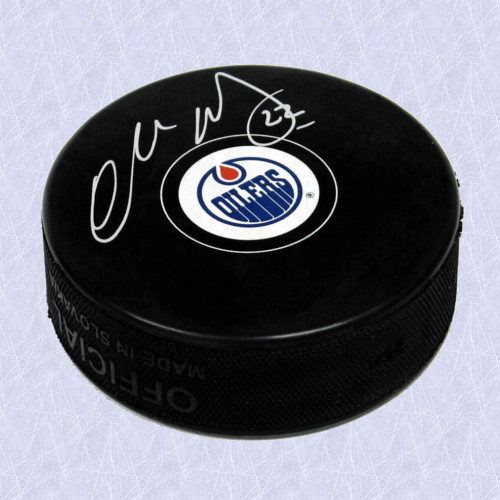 Charlie Huddy Edmonton Oilers Autographed Official Model Hockey Puck