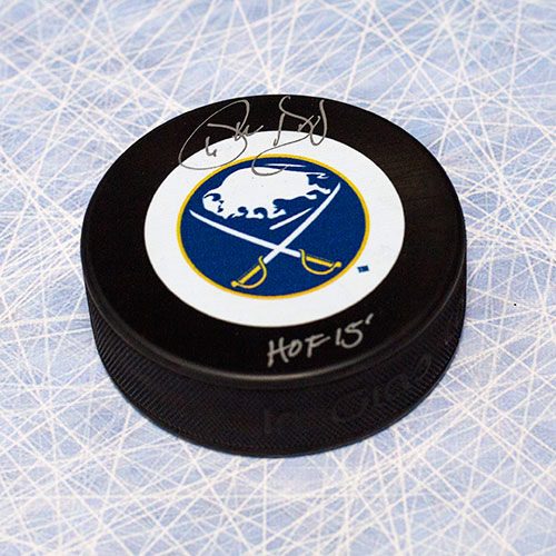 Phil Housley Hall of Fame Signed Puck-Buffalo Sabres
