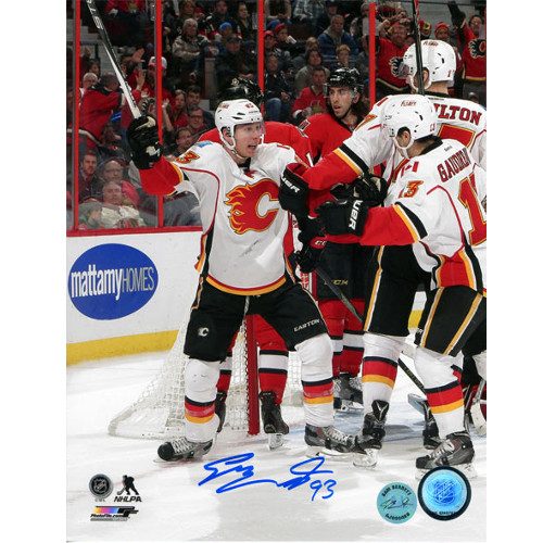 Sam Bennett Signed Photo-Calgary Flames First NHL Goal Celebration 8x10 Photo