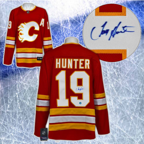 Tim Hunter Calgary Flames Signed Retro Fanatics Hockey Jersey