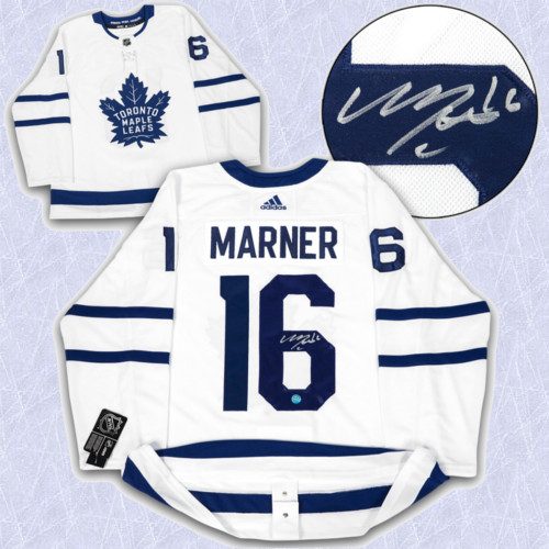 Mitch Marner Adidas Signed Jersey White Authentic Toronto Maple Leafs