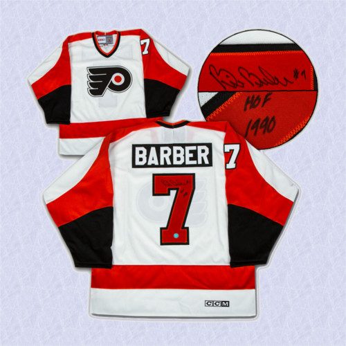 Bill Barber Autographed Jersey Philadelphia Flyers White Retro CCM
