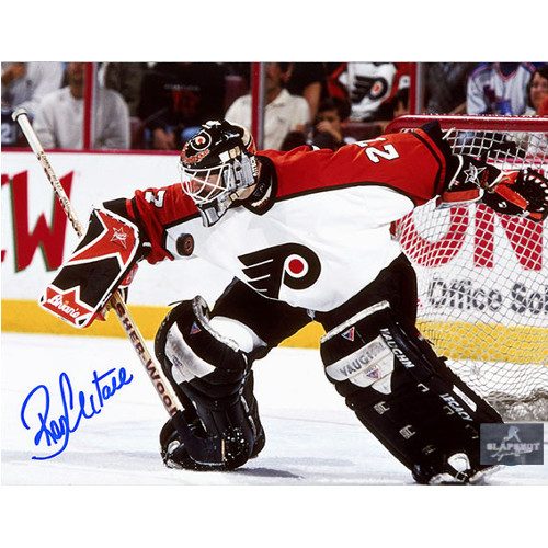 Ron Hextall Autographed Philadelphia Flyers Blocker Save 8x10 Photo