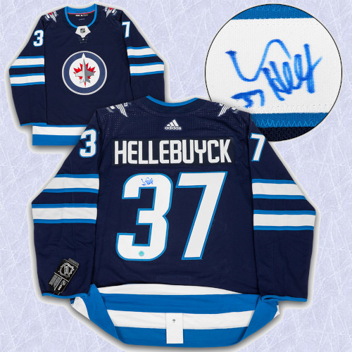 Connor Hellebuyck Winnipeg Jets Autographed Adidas Authentic Hockey Jersey
