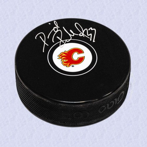 David Rittich Calgary Flames Signed Autograph Model Hockey Puck