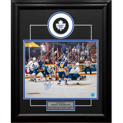 Doug Gilmour Toronto Maple Leafs Autographed Wrap Around 19x23 Puck Frame